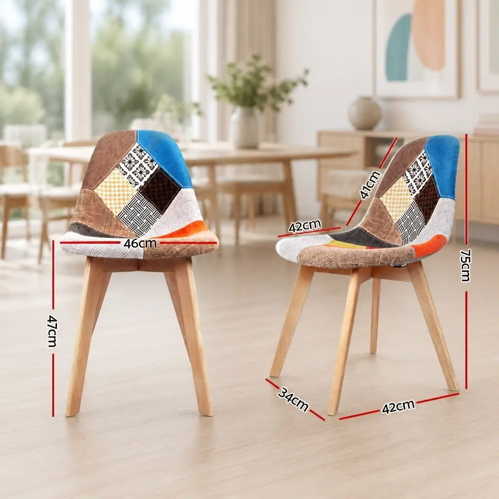 Dining Chairs Fabric Retro DSW Kitchen Seat Replica Eiffel Style Set of 4