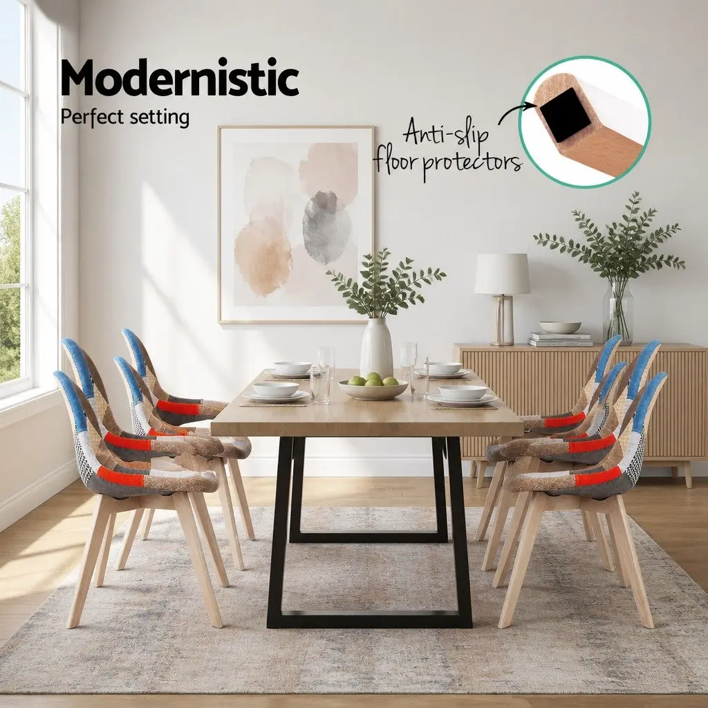 Dining Chairs Fabric Retro DSW Kitchen Seat Replica Eiffel Style Set of 4