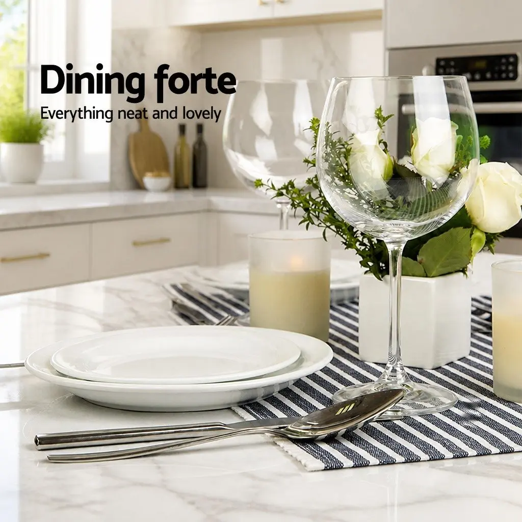 White Round Dining Table 90cm for 4 with Beech Legs