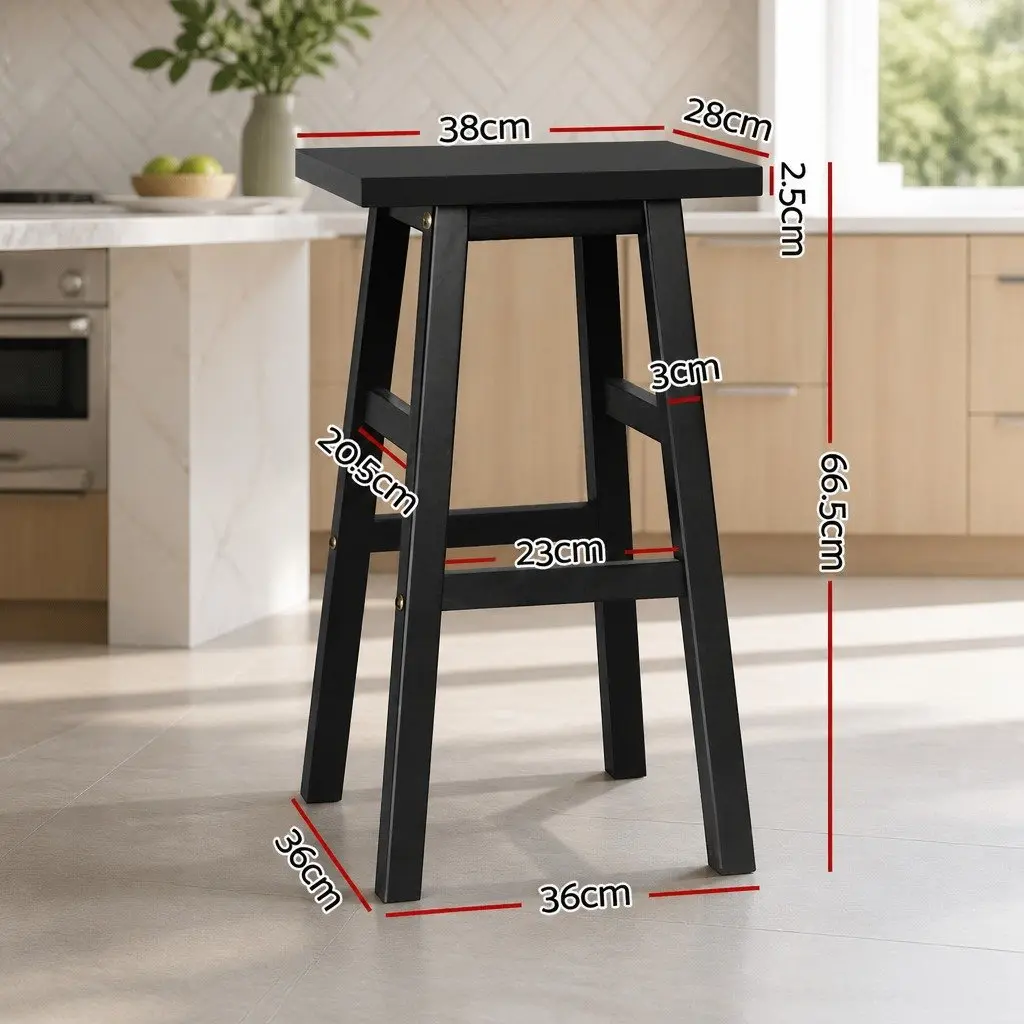 Black Wooden Bar Stools for Kitchen
