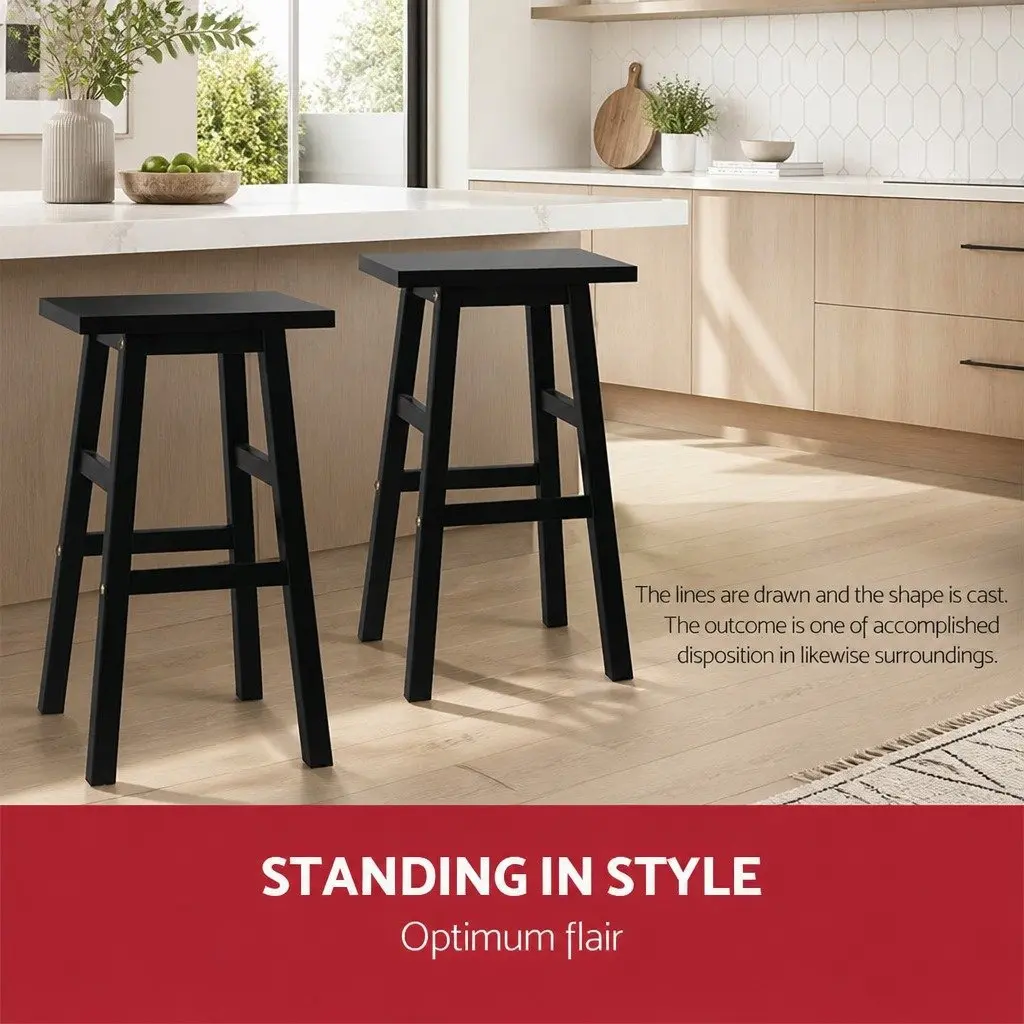 Black Wooden Bar Stools for Kitchen