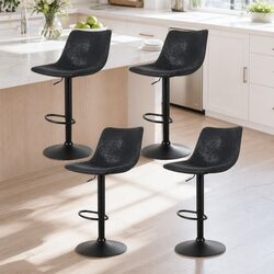 Set of 4 Vintage Swivel Bar Stools with Footrest