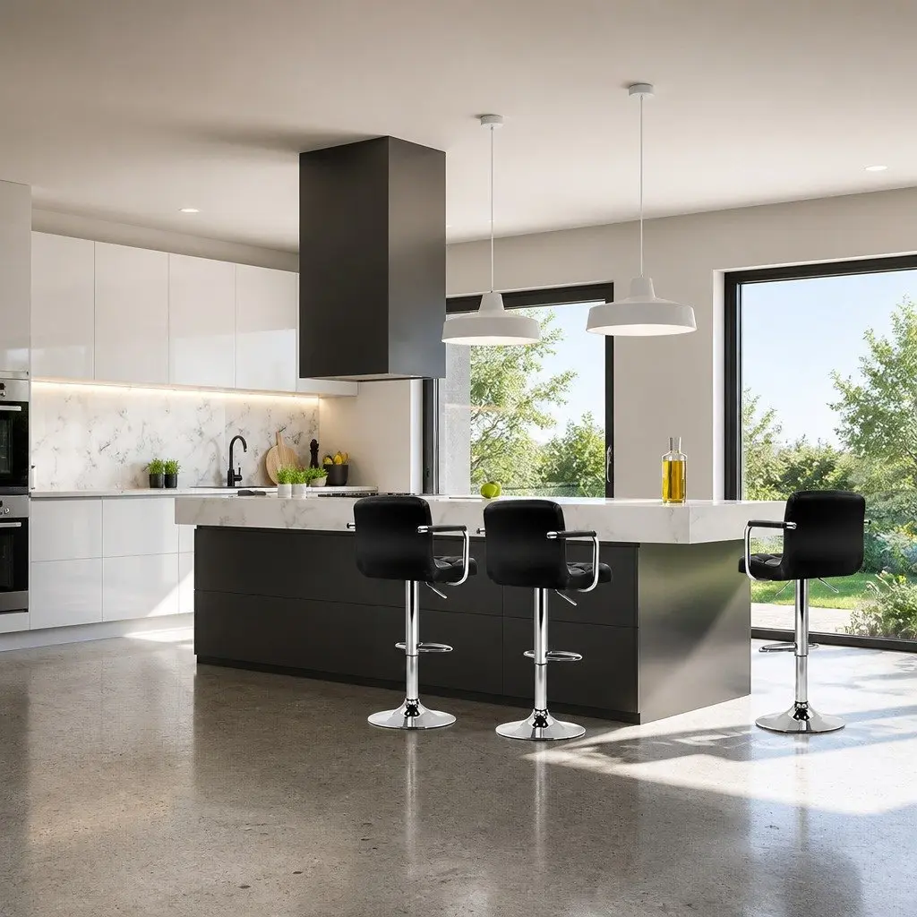 Bar Stools Set of 4 with Gas Lift Armrest