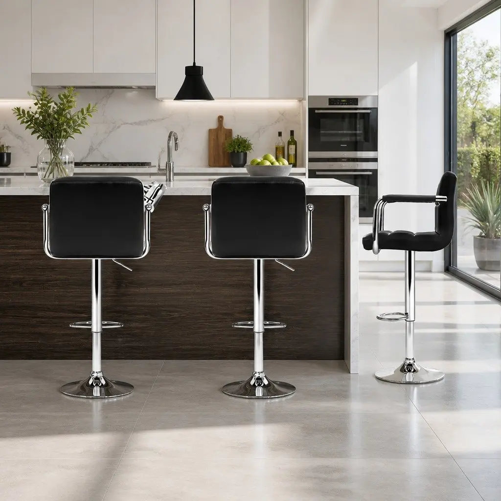 Bar Stools Set of 4 with Gas Lift Armrest