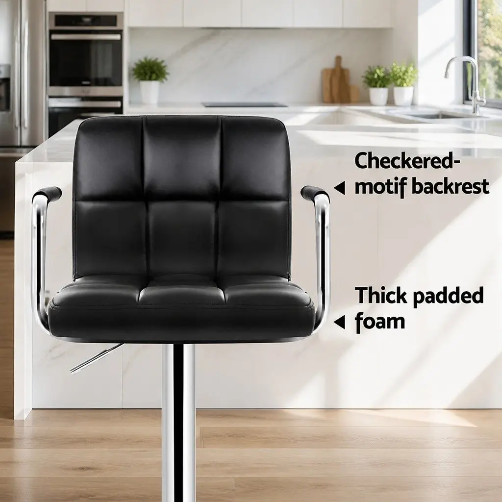 Bar Stools Set of 4 with Gas Lift Armrest