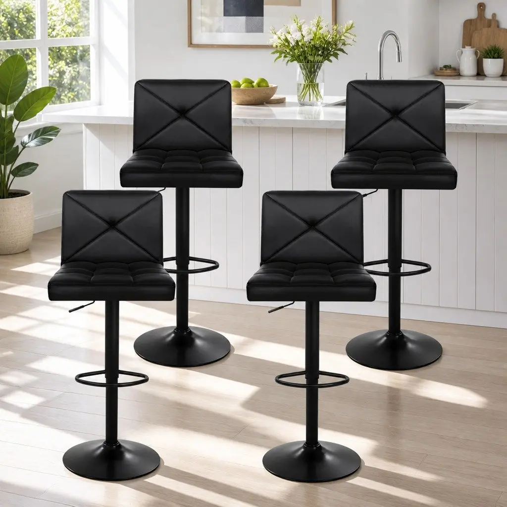 Bar Stools Set of 4 with Adjustable Height