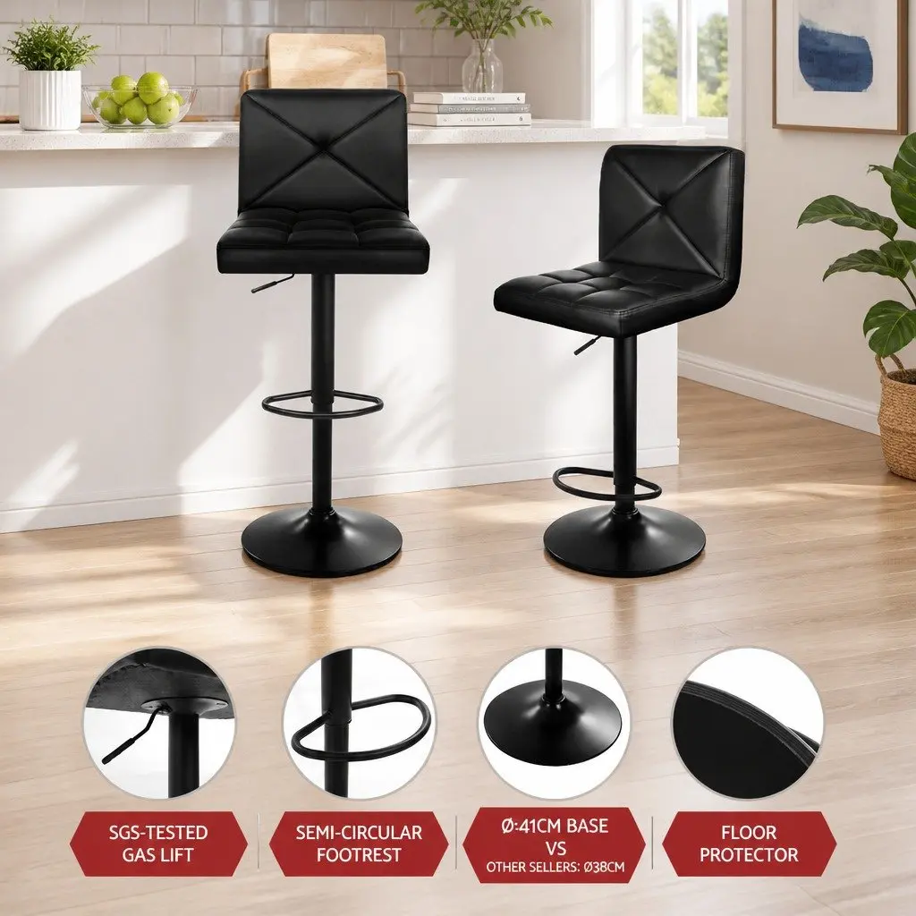 Bar Stools Set of 4 with Adjustable Height