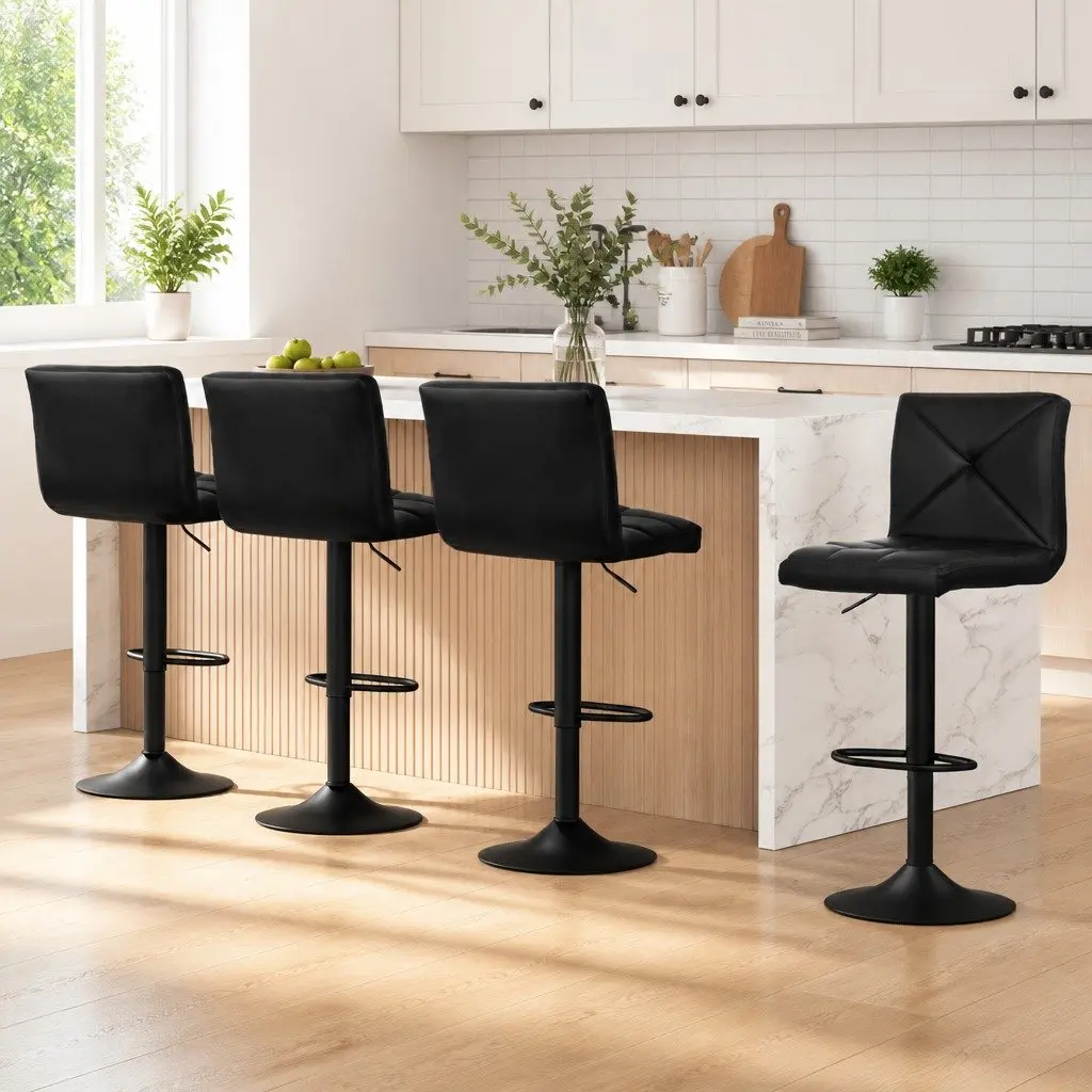 Bar Stools Set of 4 with Adjustable Height