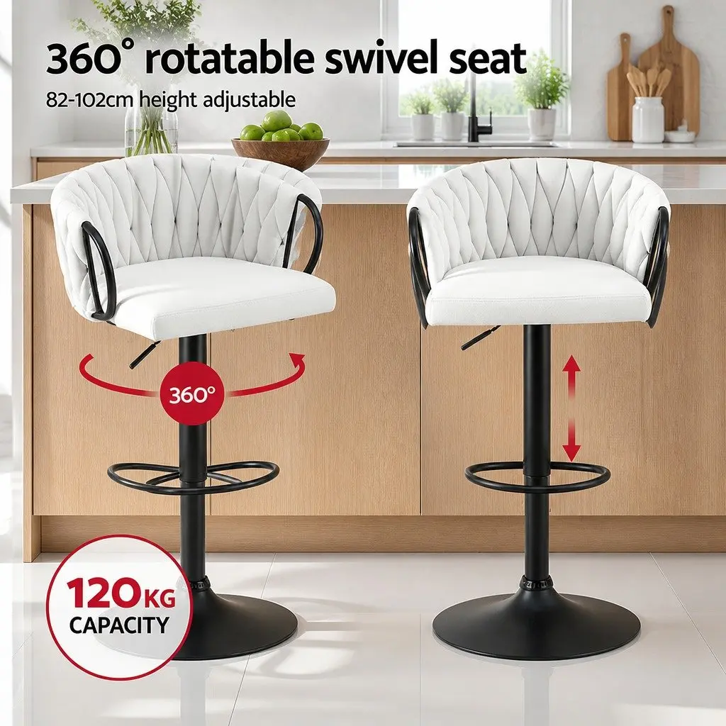 Adjustable Height Velvet Bar Stool for Kitchen or Dining