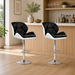 Elegant Padded Bar Stools with Gas Lift and Swivel