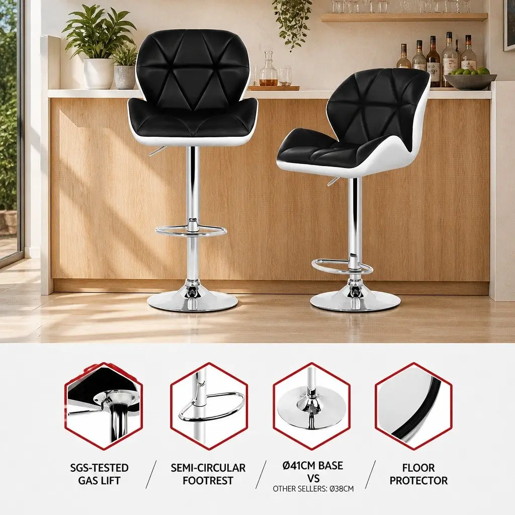 Padded Bar Stools with Gas Lift and Swivel