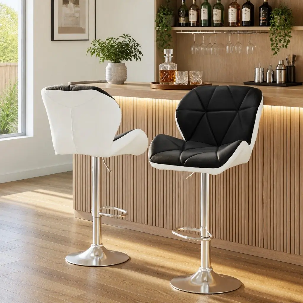 Padded Bar Stools with Gas Lift and Swivel