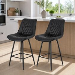 Set of 2 Diamond Design Bar Stools for Dining Spaces