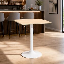 Pine Bar Table with Adjustable Gas Lift and Swivel Top