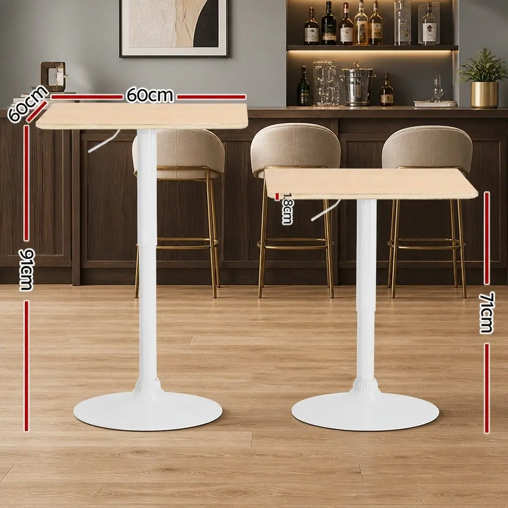 Pine Bar Table with Adjustable Gas Lift and Swivel Top