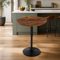 Rustic Height Adjustable Round Bar Table 60cm