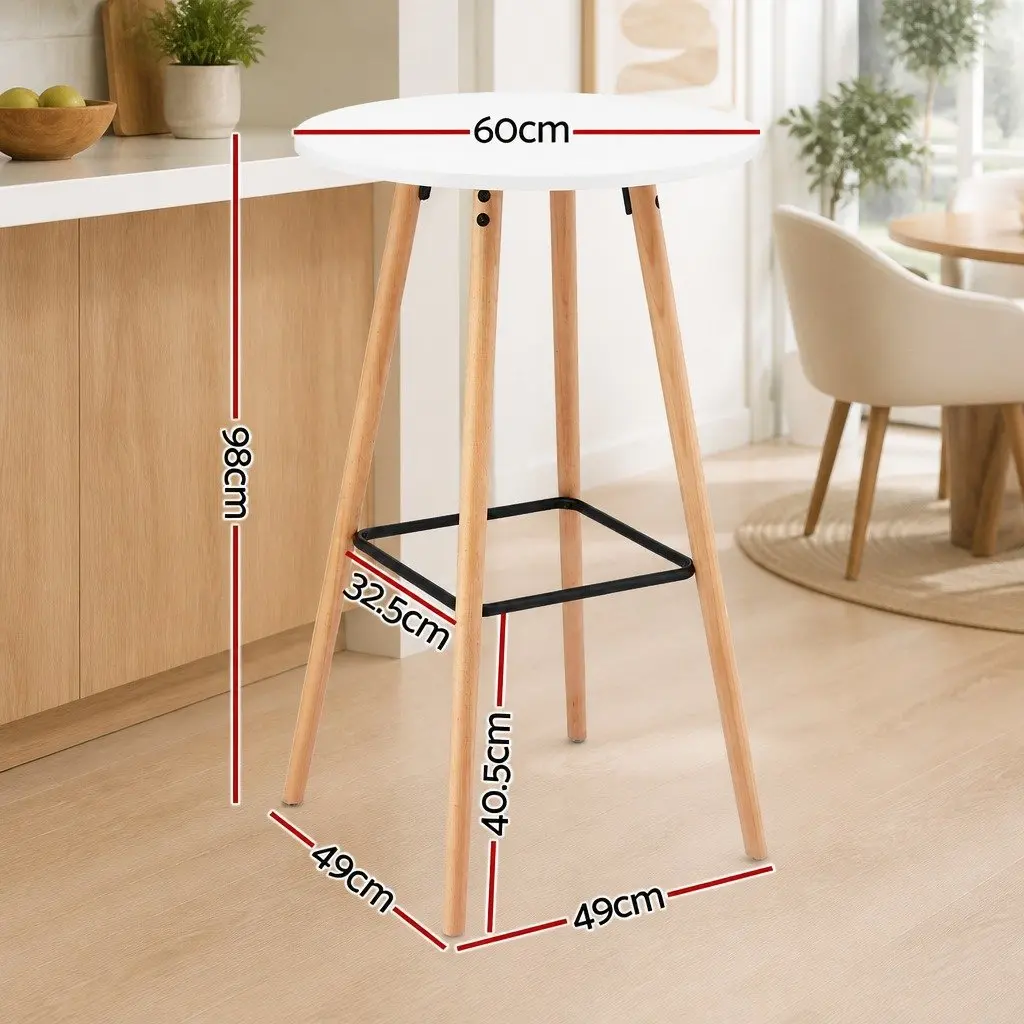 White Round Bar Table for Dining and Kitchen 98cm
