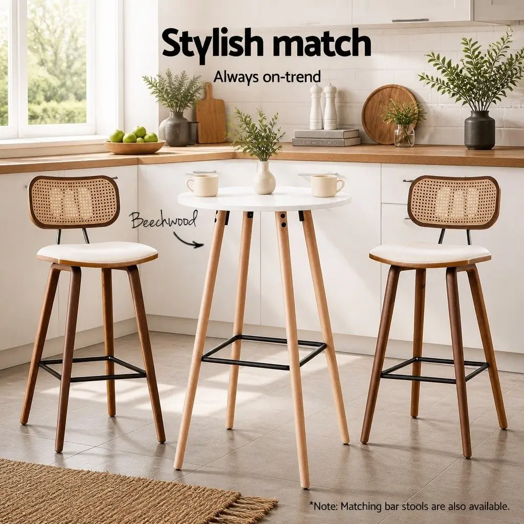 White Round Bar Table for Dining and Kitchen 98cm