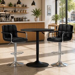 Adjustable Bar Table and Stools Set for Dining