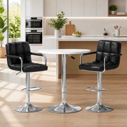 Stylish Bar Table and Stools Set with 360 Swivel