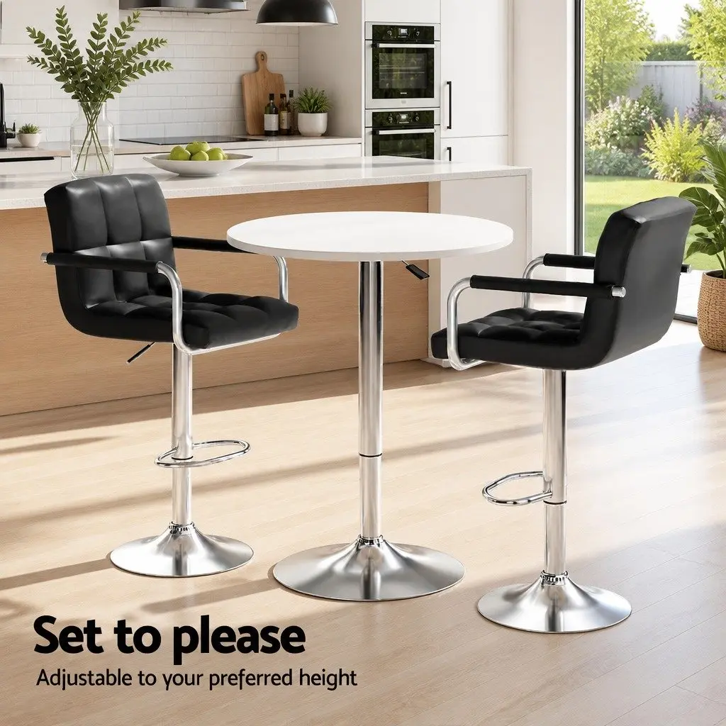 Bar Table and Stools Set with 360 Swivel