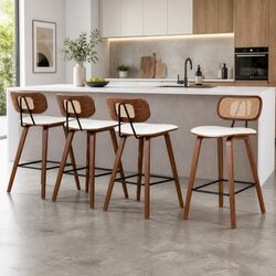 Set of 4 Comfortable Bar Stools for Kitchen or Dining