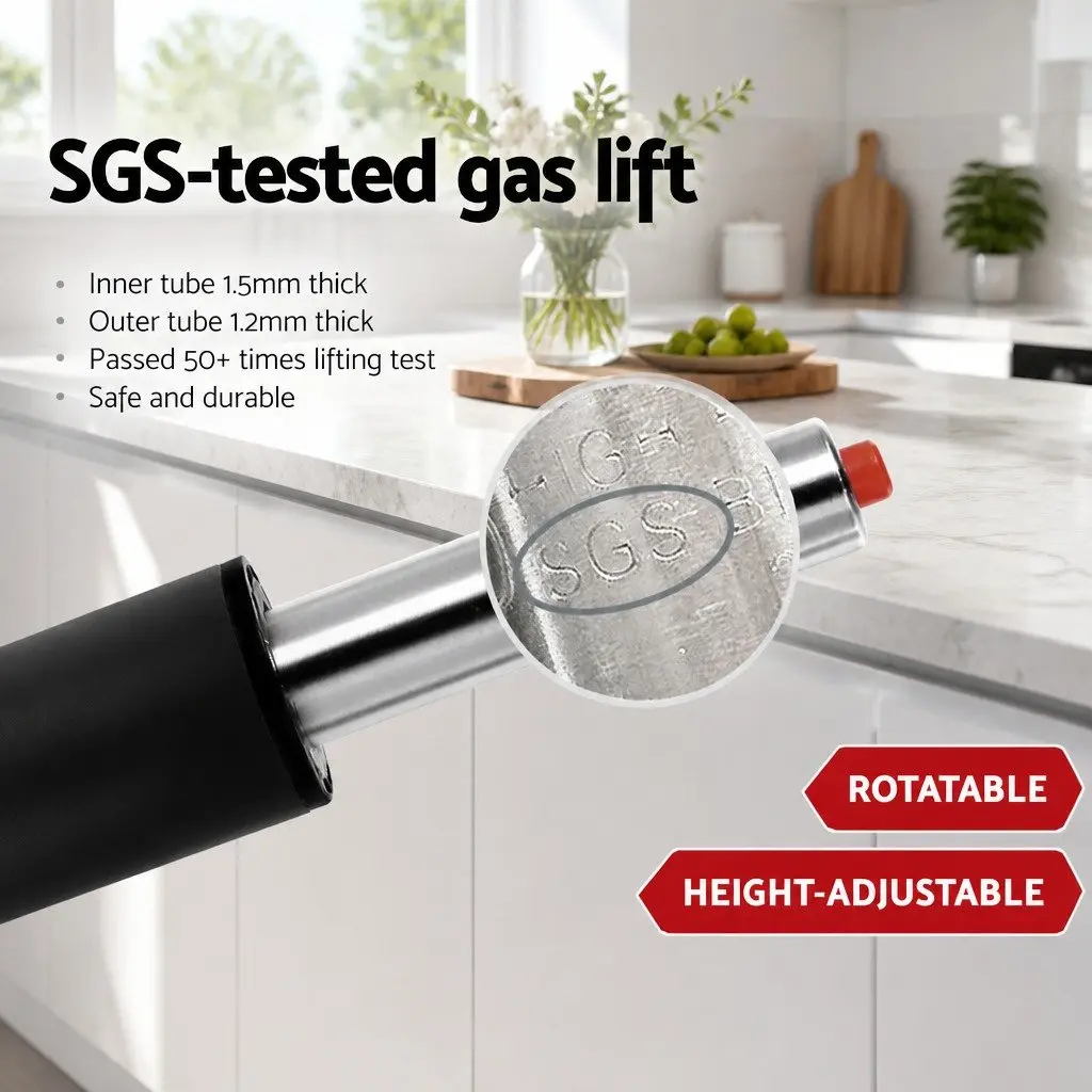 Bar Stools Gas Lift Padded Seat Swivel Kitchen Counter Height Grey