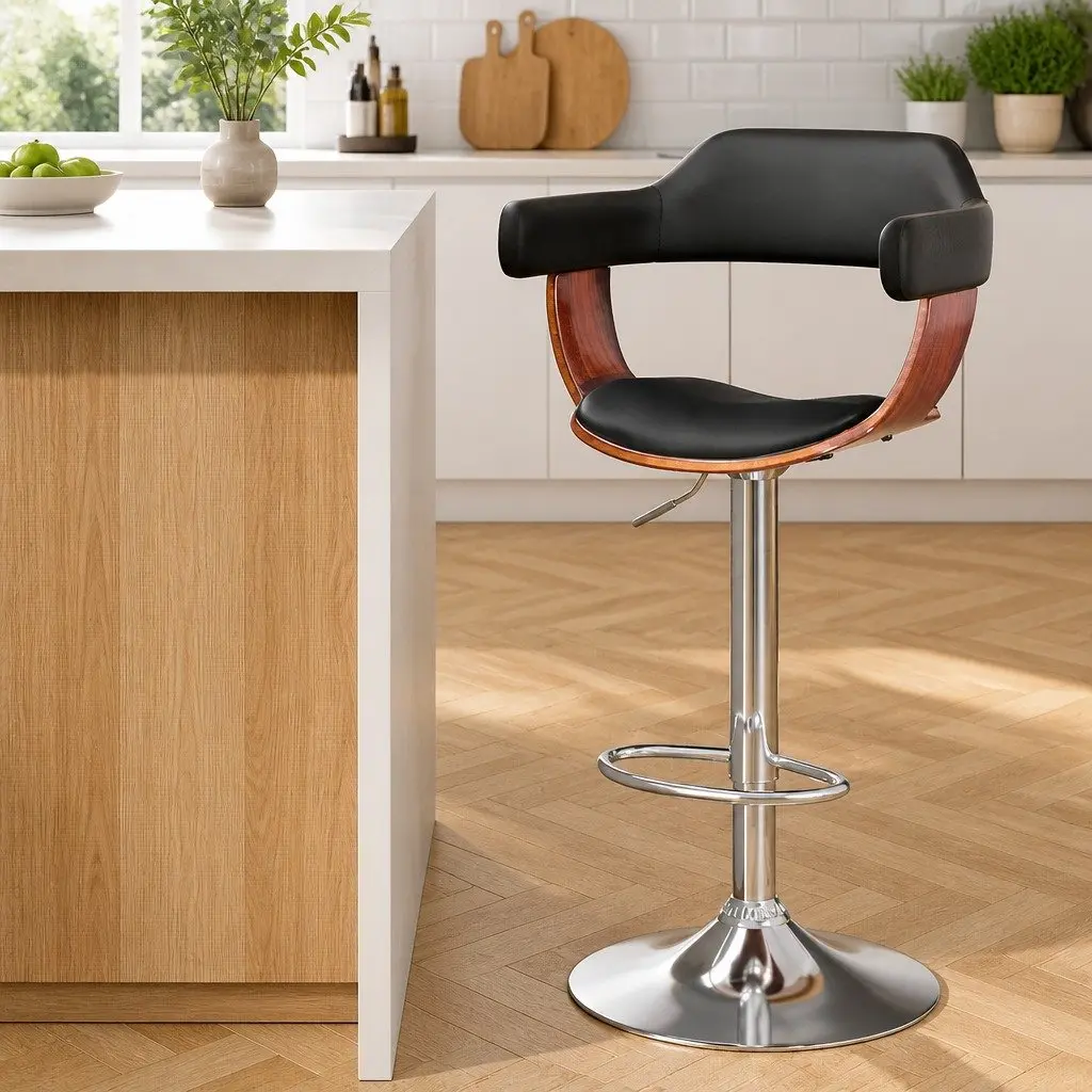 Bar Stool with Gas Lift Swivel and Chrome Base