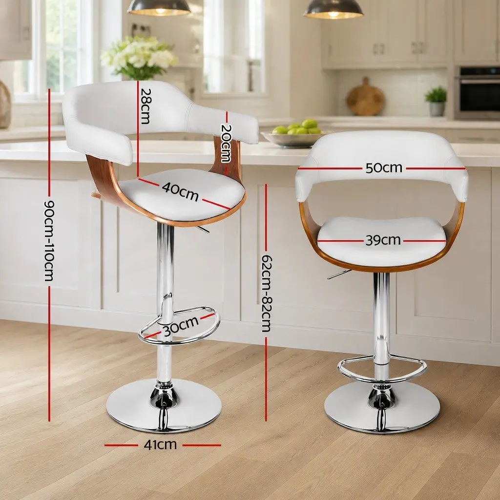 White Bar Stool with Chrome Base