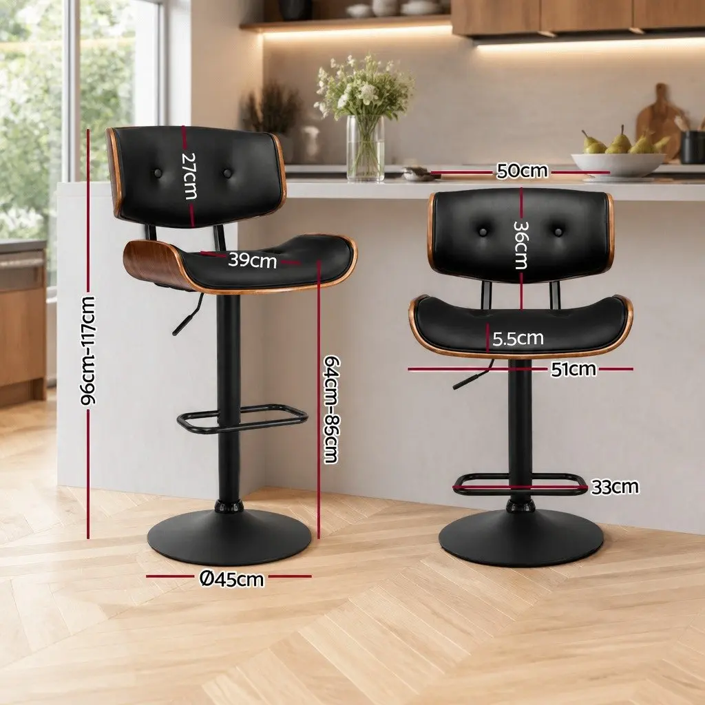 Black Bar Stools with Adjustable Height