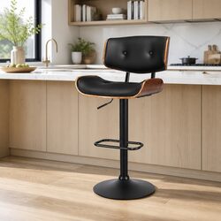 Comfortable Black Bar Stool with Gas Lift and Swivel