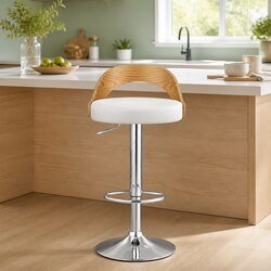 Adjustable Height Bar Stools with Padded Seat Set of 2