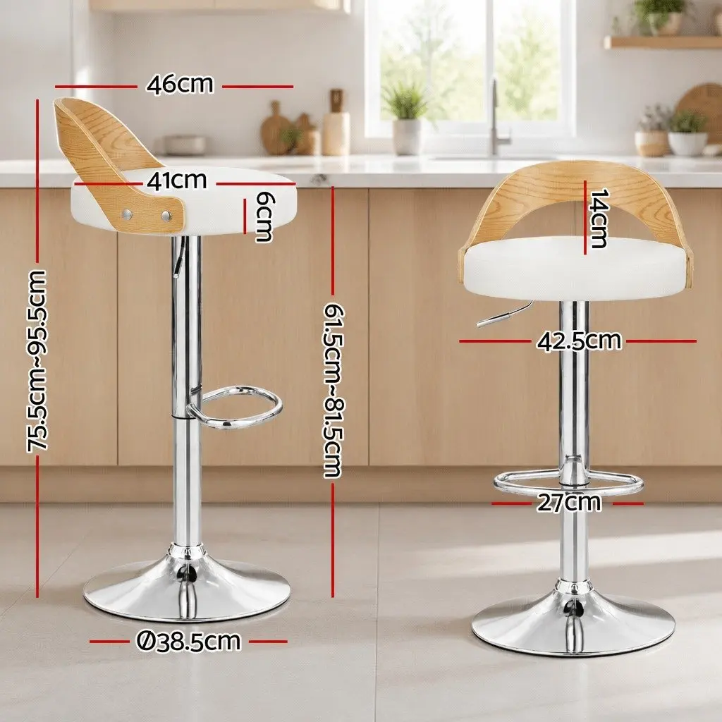 Adjustable Height Bar Stools with Padded Seat Set of 2