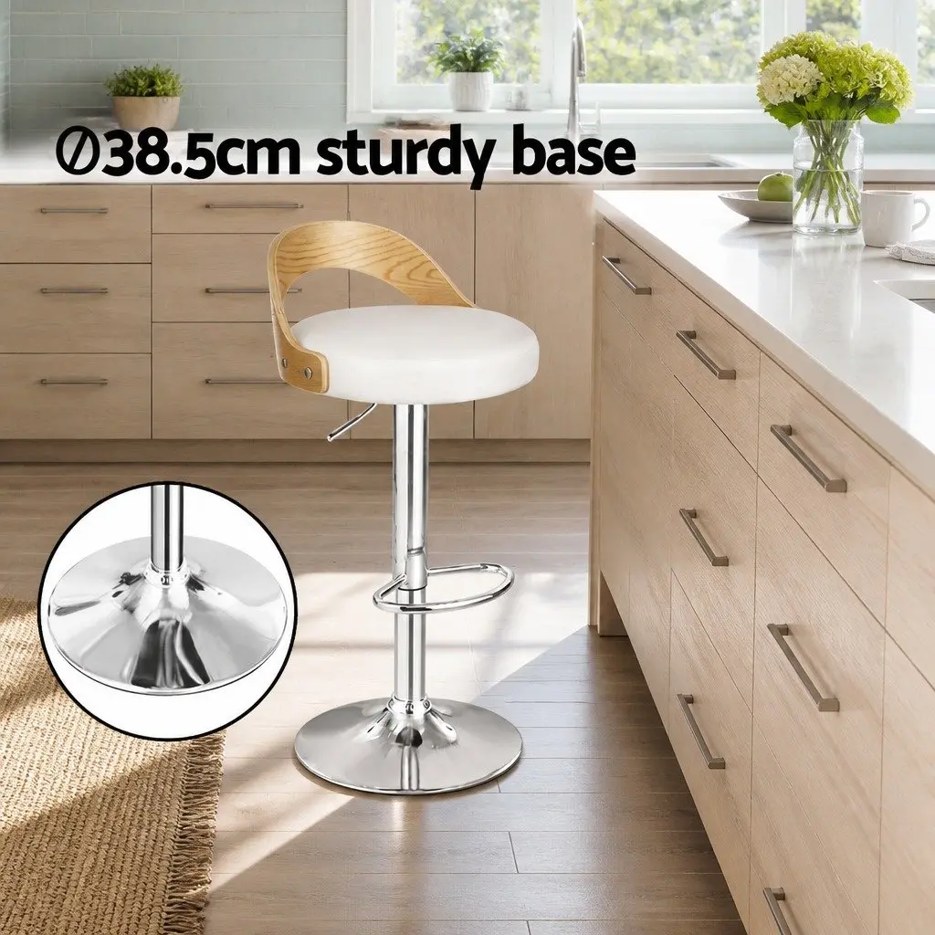 Adjustable Height Bar Stools with Padded Seat Set of 2