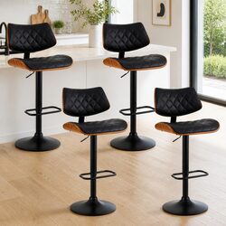 Set of 4 Adjustable Height Bar Stools for Dining