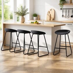 Set of 4 Comfortable PU Leather Bar Stools