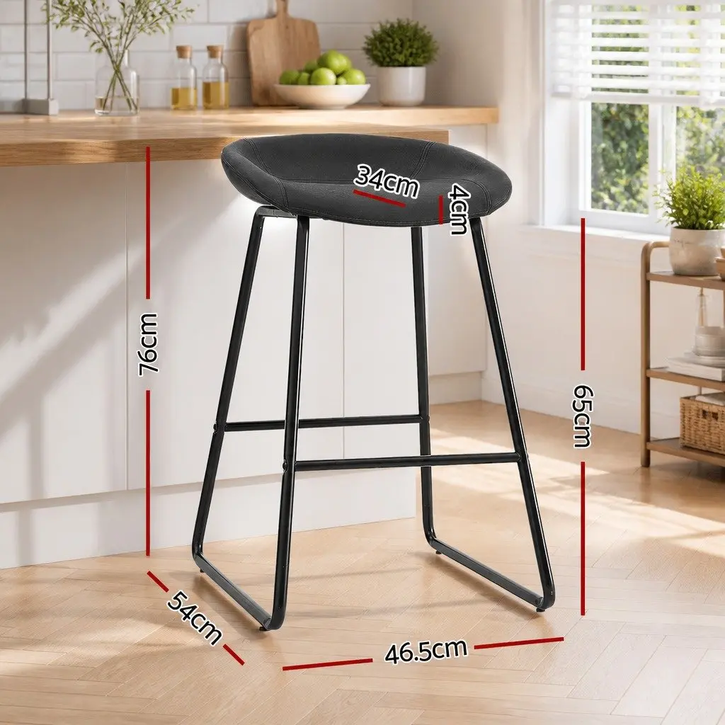 Bar Stools Set of 4 Kitchen Dining Counter Chairs PU Leather Metal Frame