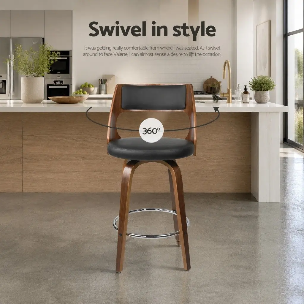Swivel Bar Stools with Padded Backrest