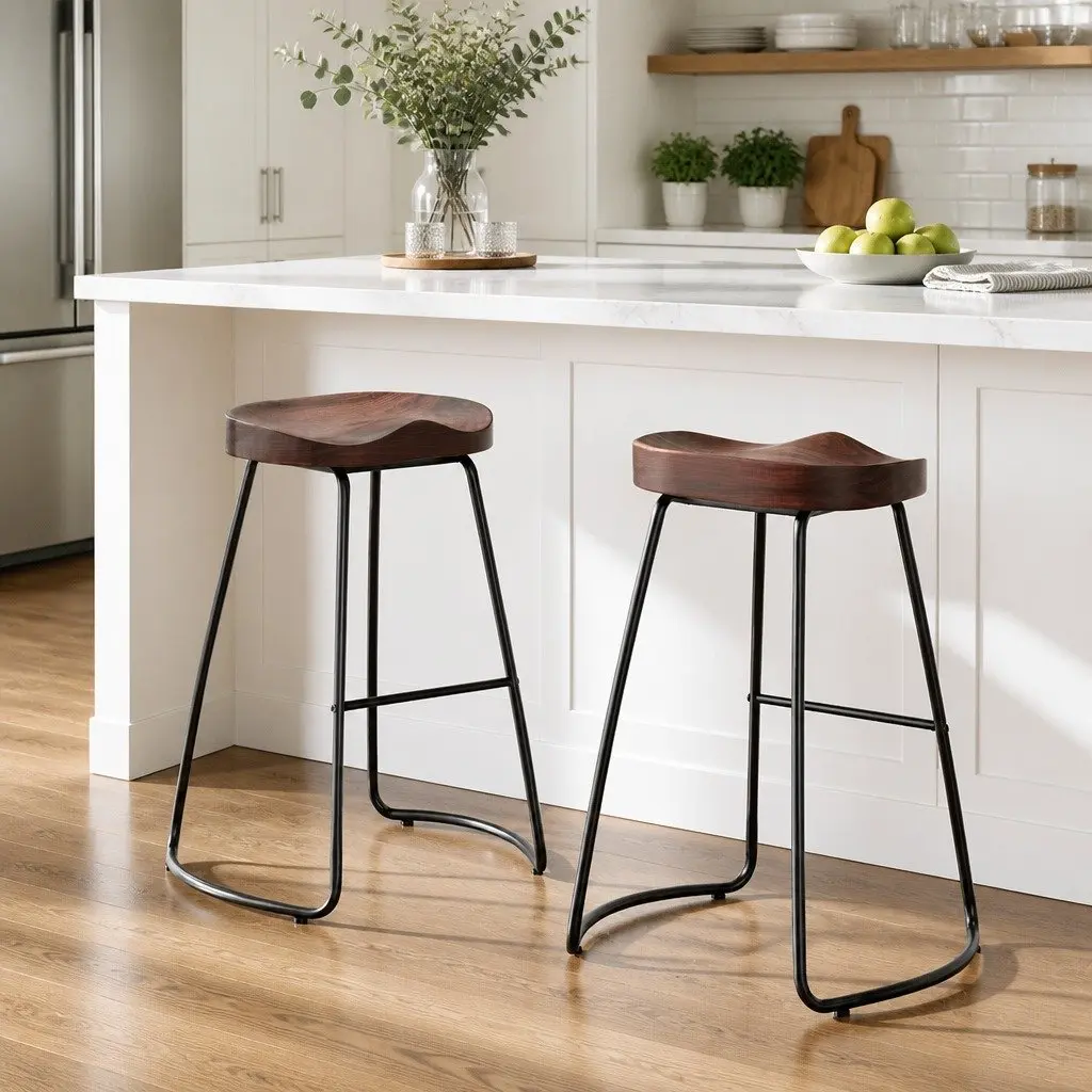 Industrial Retro Bar Stools with Tractor Seat 65cm