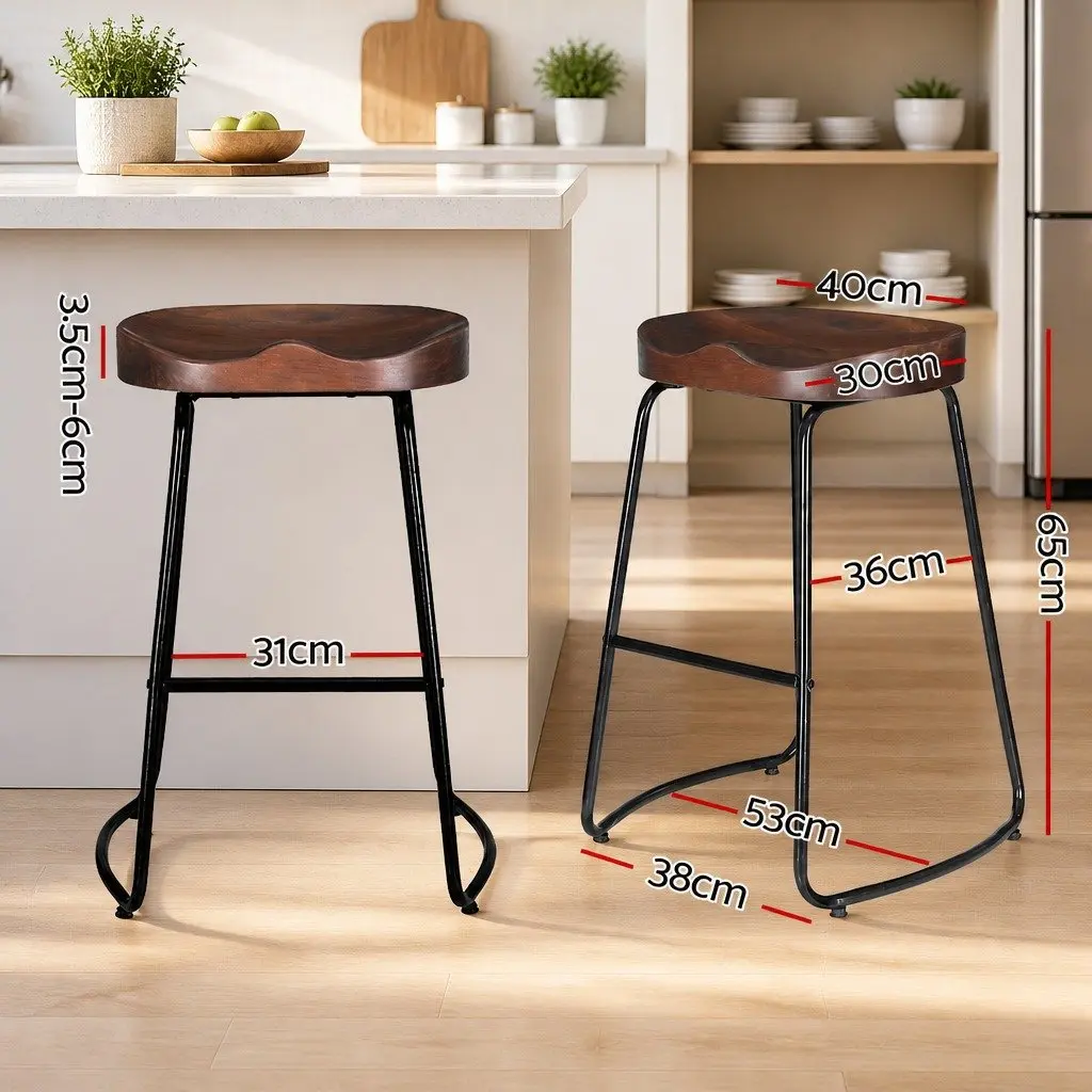 Industrial Retro Bar Stools with Tractor Seat 65cm