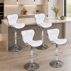 Set of 4 Modern Bar Stools with Gas Lift and Swivel