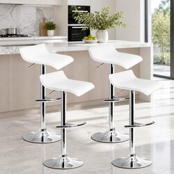 Adjustable White Bar Stools Set of 4 for Modern Spaces