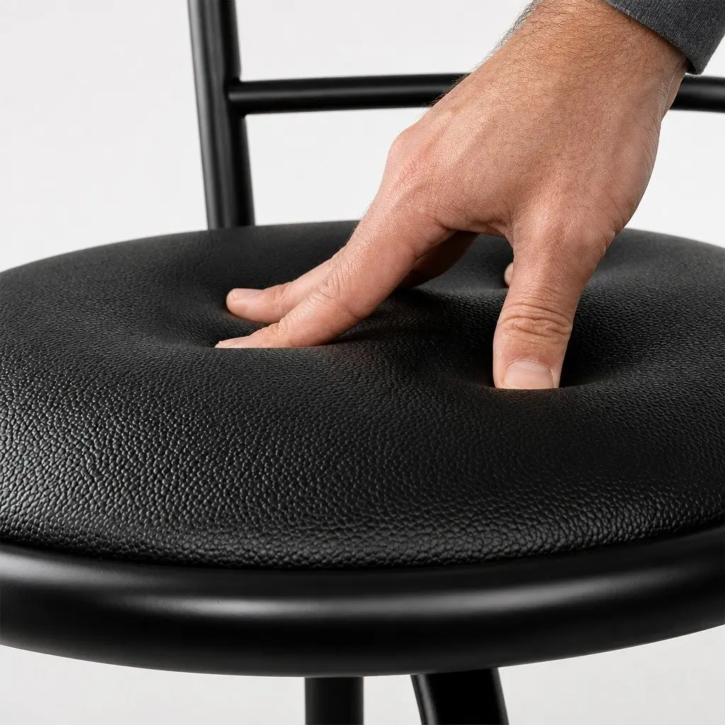 Swivel Padded Black Bar Stools Set of 2