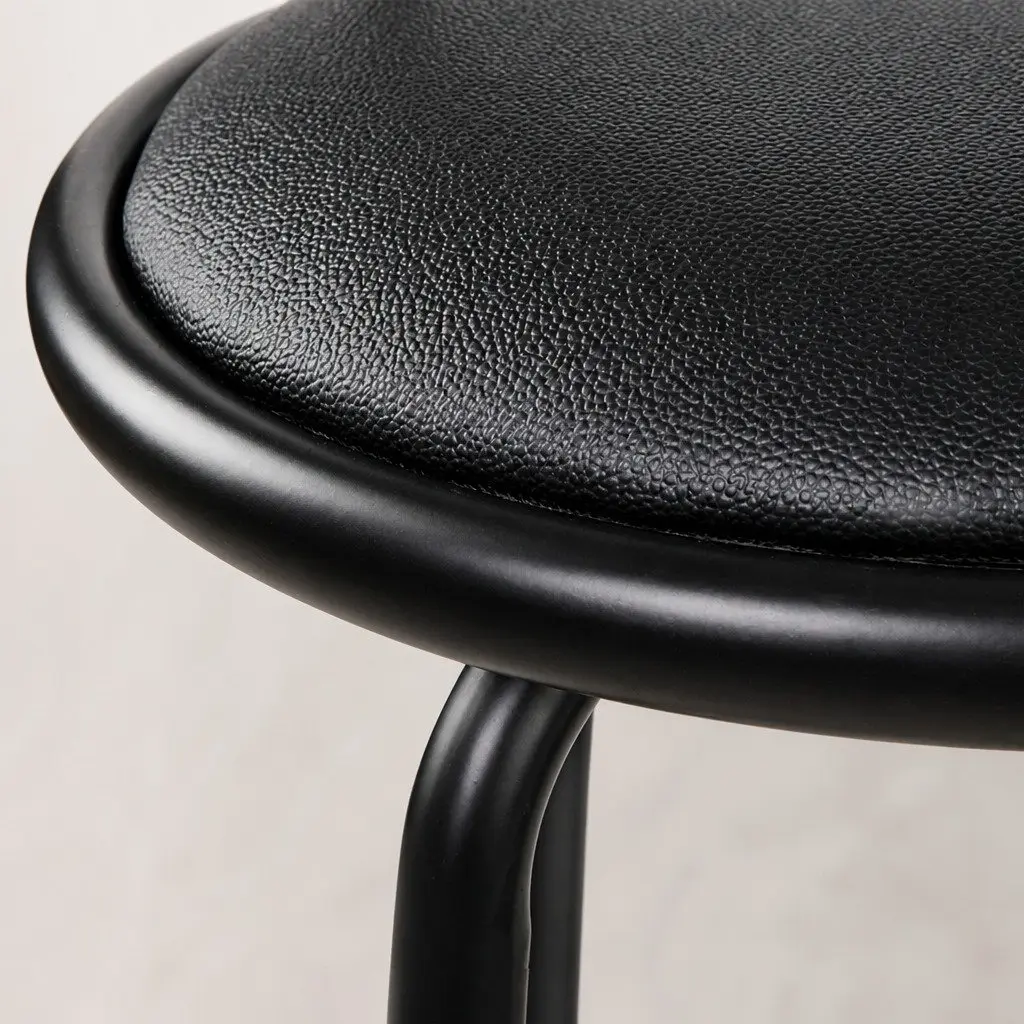 Swivel Padded Black Bar Stools Set of 2