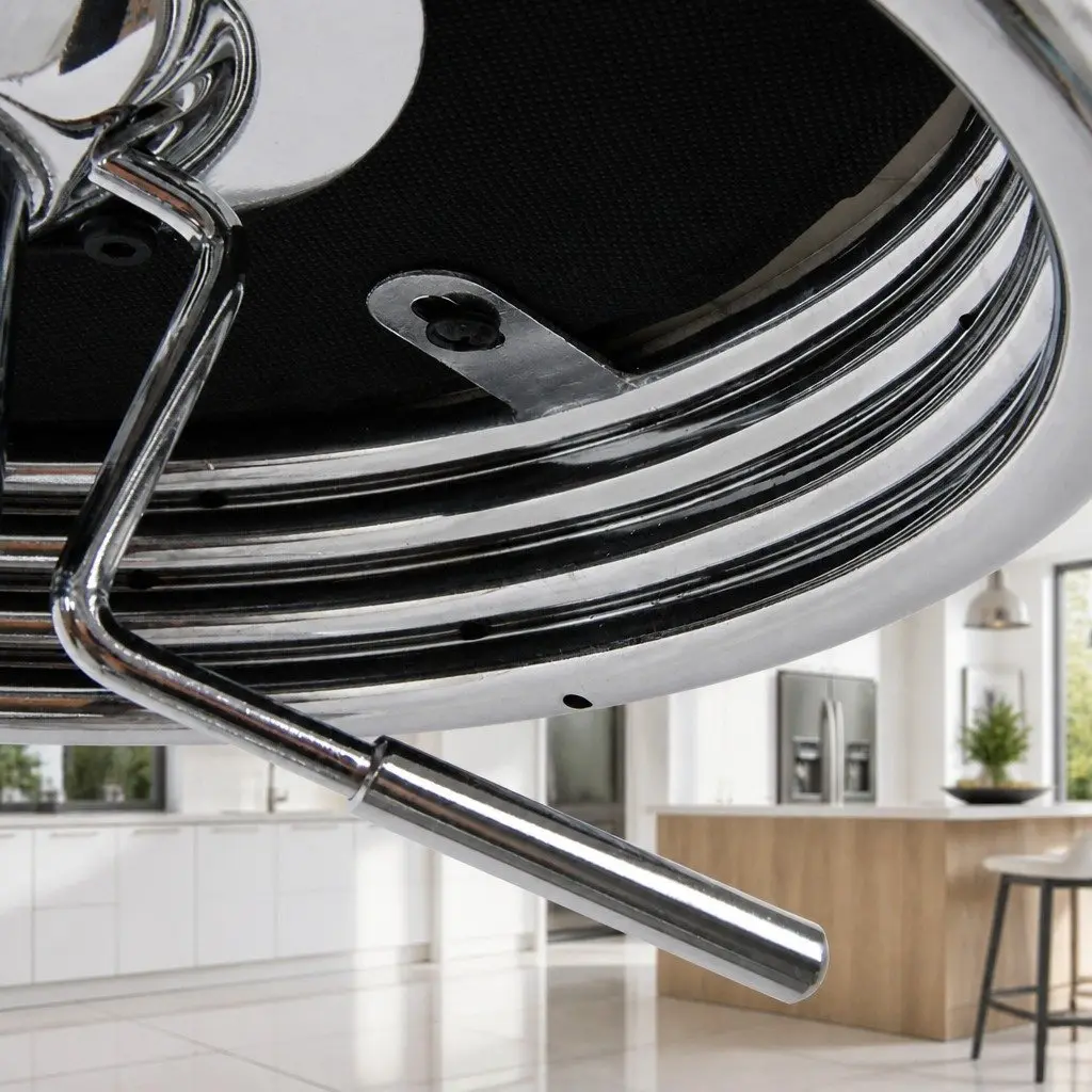 Bar Stools Padded Swivel Adjustable Gas Lift Chrome Base Black 4 Piece
