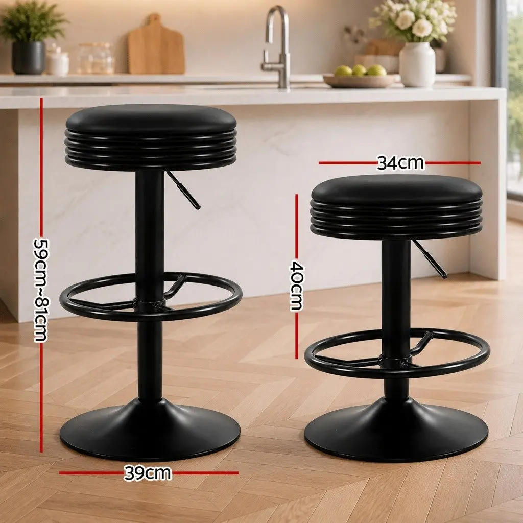 Bar Stools Set of 4 Padded Seat Swivel Kitchen Counter Height Black