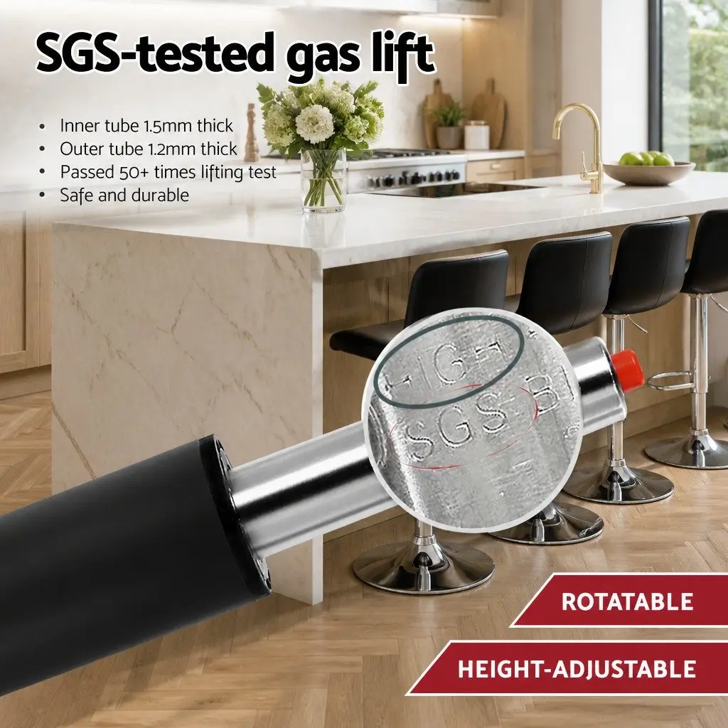 Bar Stools Set of 4 Padded Seat Swivel Kitchen Counter Height Black