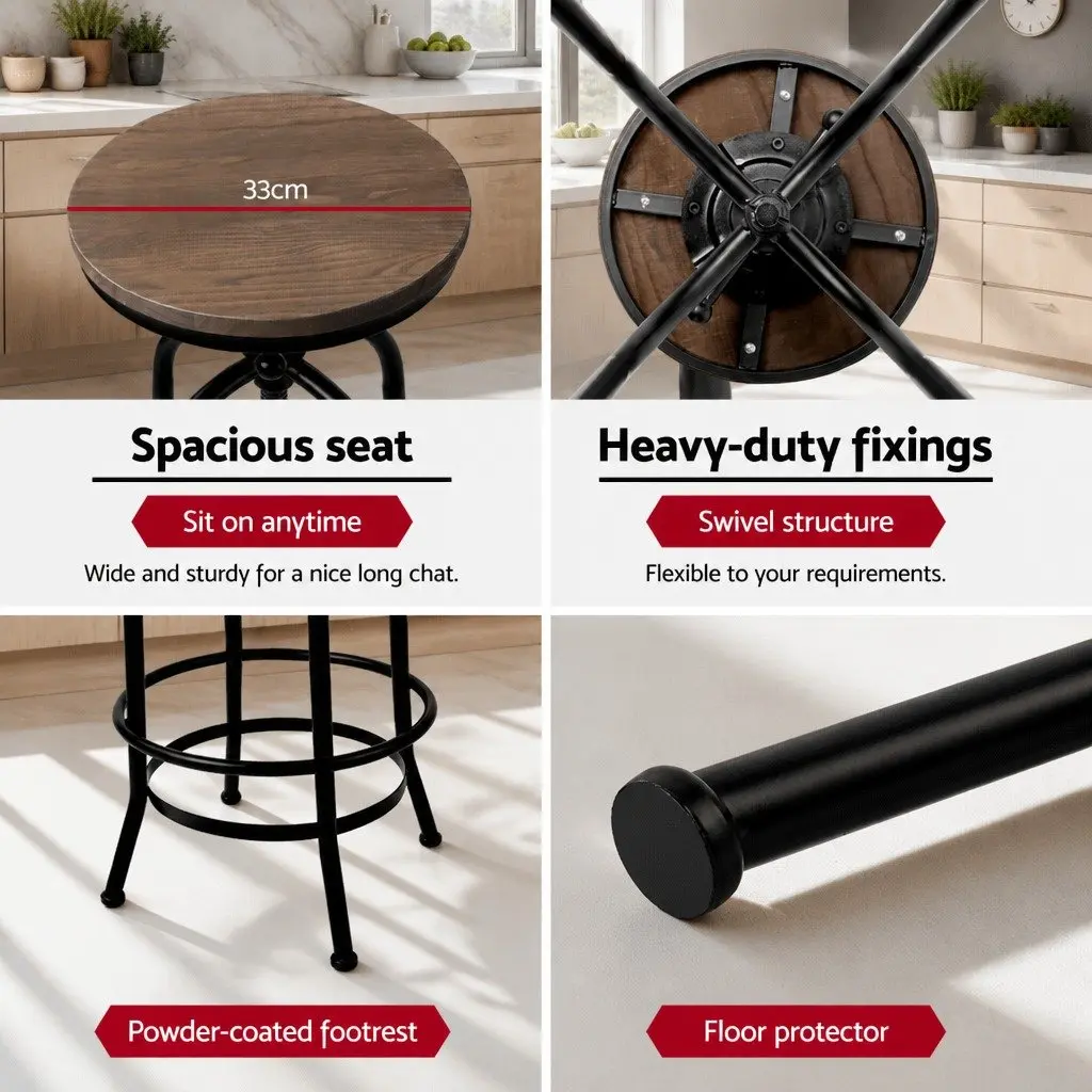 Adjustable Bar Stools Set of 4