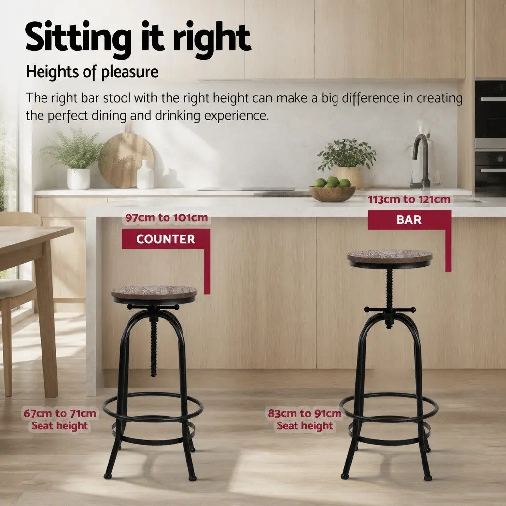 Adjustable Bar Stools Set of 4