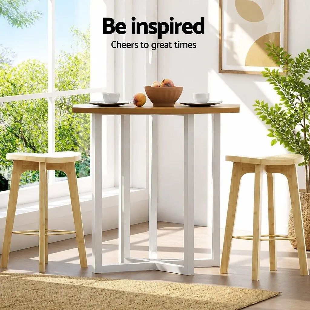Set of 4 Bamboo Rattan Bar Stools for Kitchen